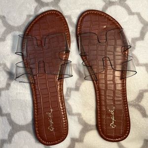 Brand new never worn transparent sandals